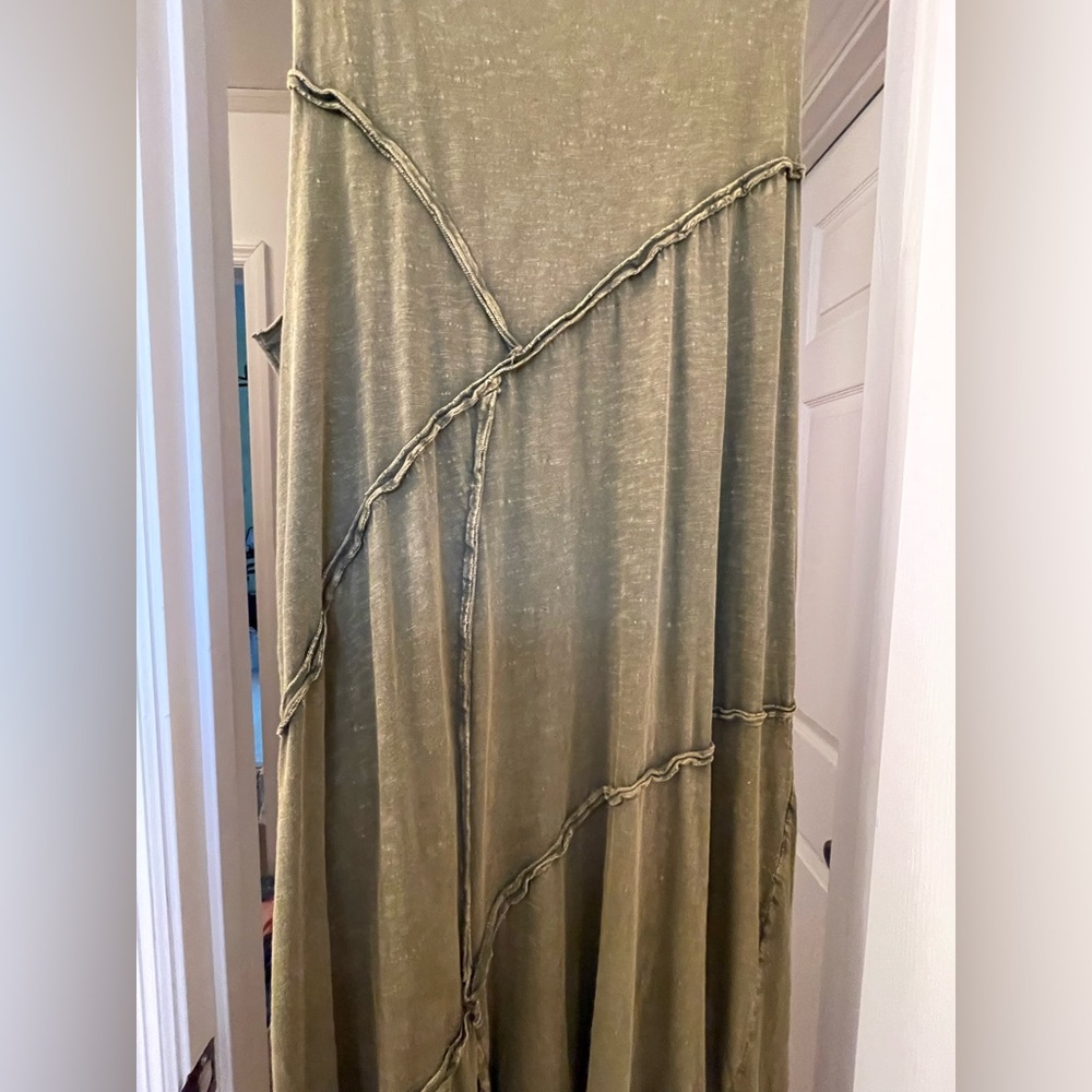 FOR SUE. DO NOT BUY Jaded Gypsy Sleeveless Olive Green Maxi Dress with Lace - Picture 2 of 15